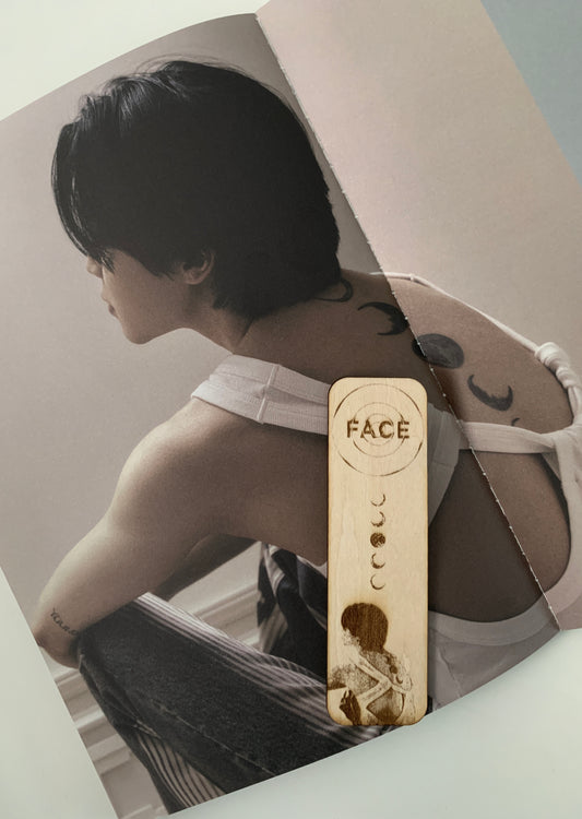 Engraved wooden bookmark - Jimin FACE inspired