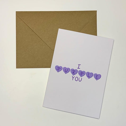"I Purple You" BTS inspired greeting card - Inkflowerr