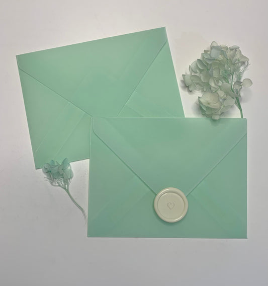 Mint green vellum A2 envelope - Inkflowerr