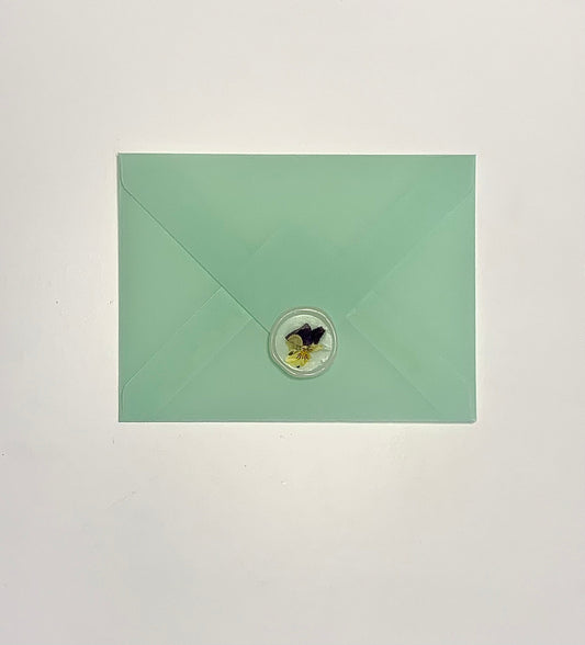 Mint green vellum A2 envelope - Inkflowerr