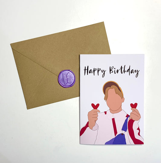 "Happy Birthday" BTS Jimin inspired birthday greeting card - Inkflowerr