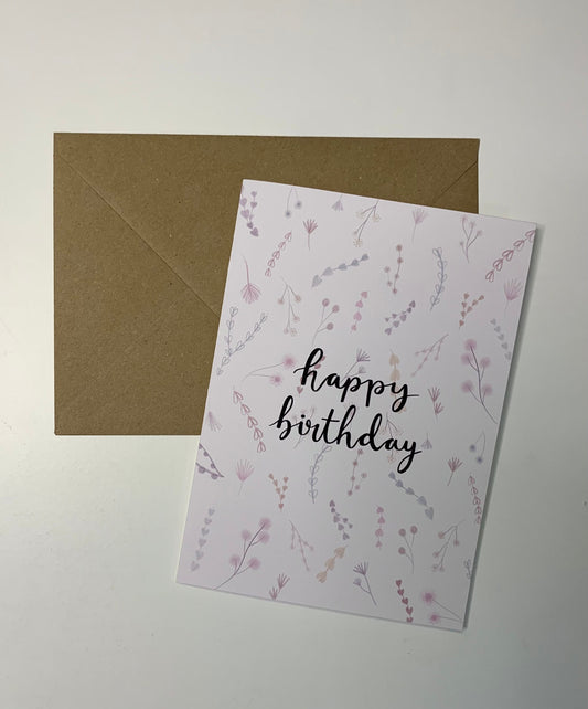 Happy Birthday floral birthday greeting card - Inkflowerr