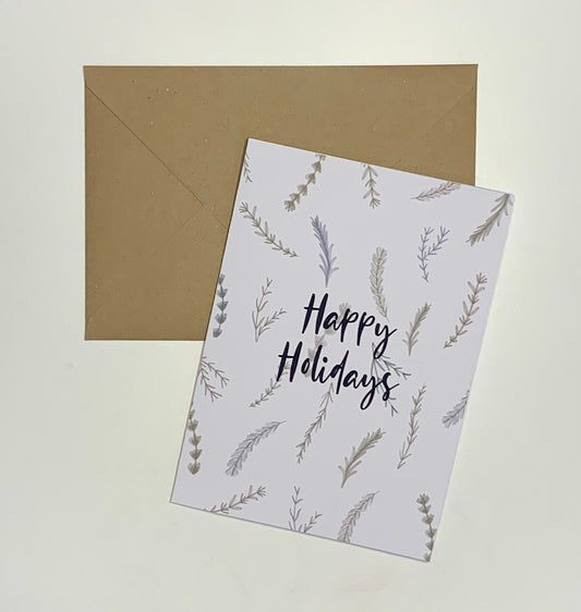 "Happy Holidays" seasonal greeting card