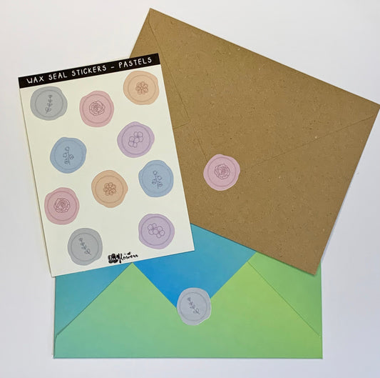 Wax Seals - floral and botanical matte sticker sheet