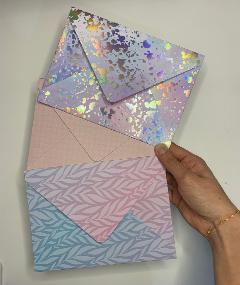 Mystery 5x7 handmade envelopes - pack of 5