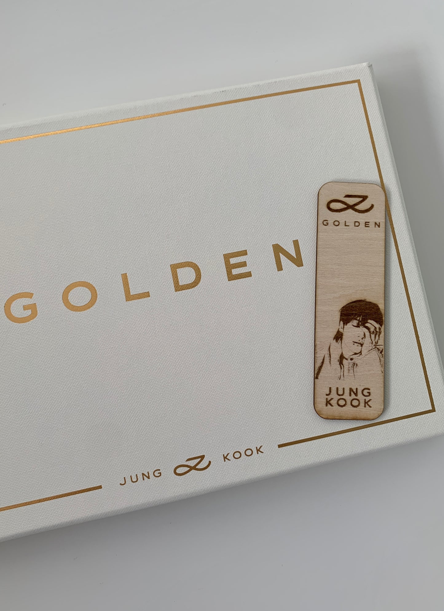 Engraved wooden bookmark - Jungkook GOLDEN inspired