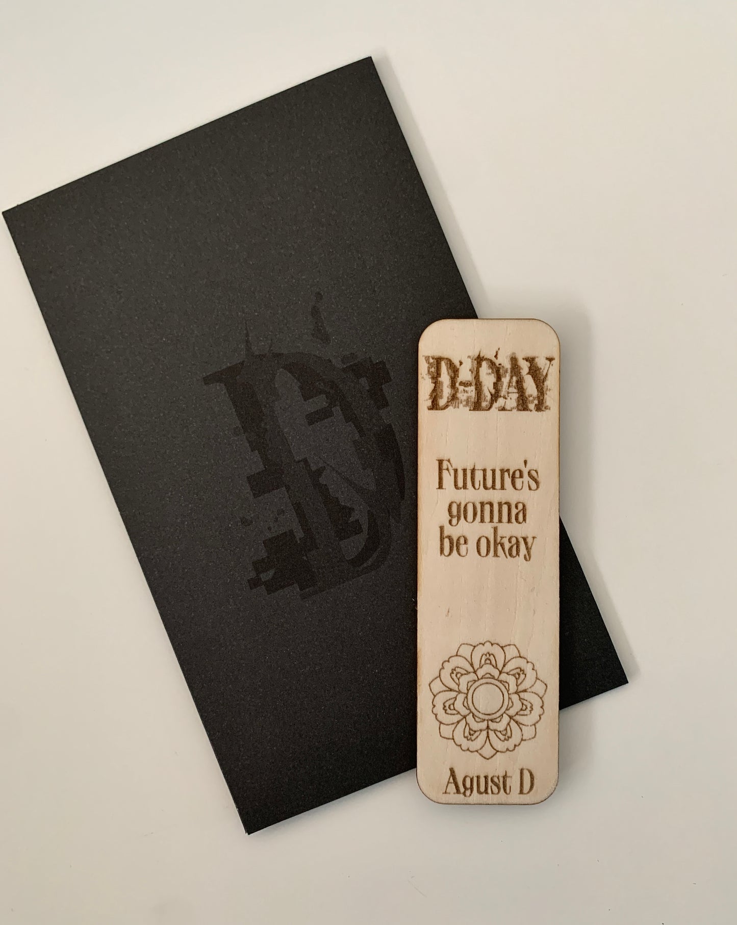 Engraved wooden bookmark - Agust D D-DAY inspired