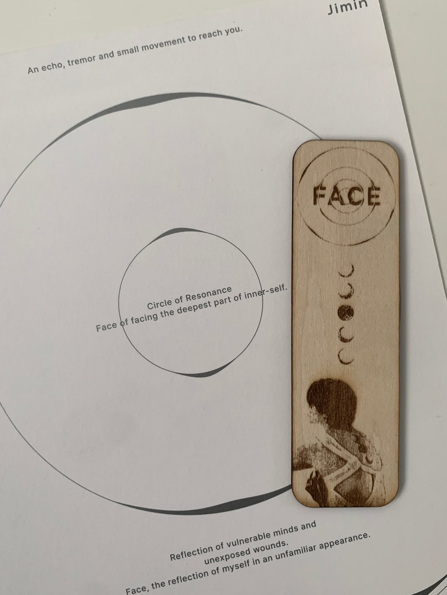 Engraved wooden bookmark - Jimin FACE inspired