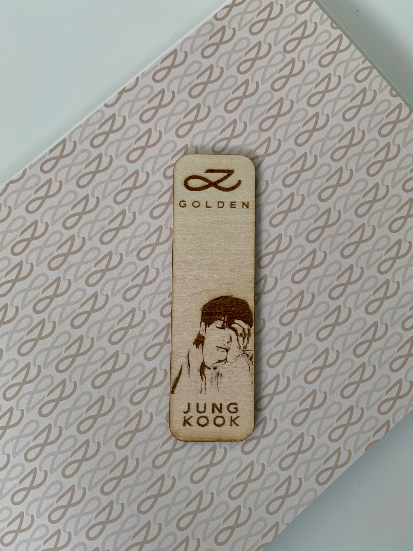 Engraved wooden bookmark - Jungkook GOLDEN inspired