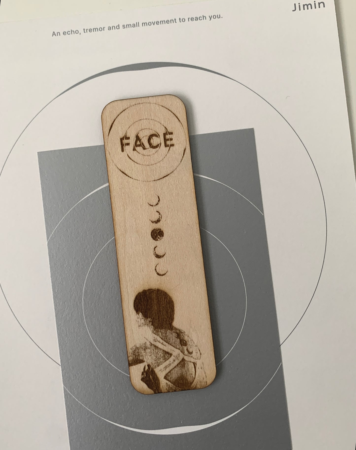 Engraved wooden bookmark - Jimin FACE inspired