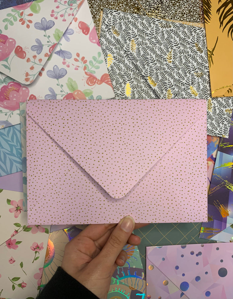 Mystery 5x7 handmade envelopes - pack of 5