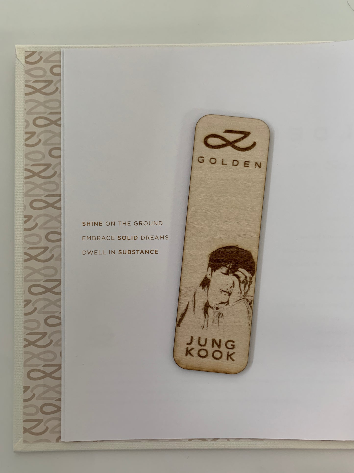 Engraved wooden bookmark - Jungkook GOLDEN inspired