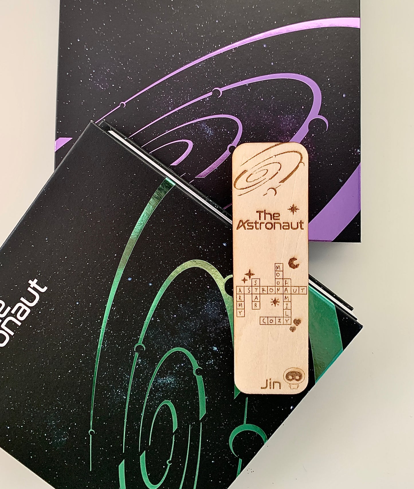 Engraved wooden bookmark - Jin The Astronaut inspired