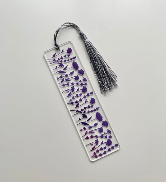 Wildflower acrylic floral bookmark with tassel