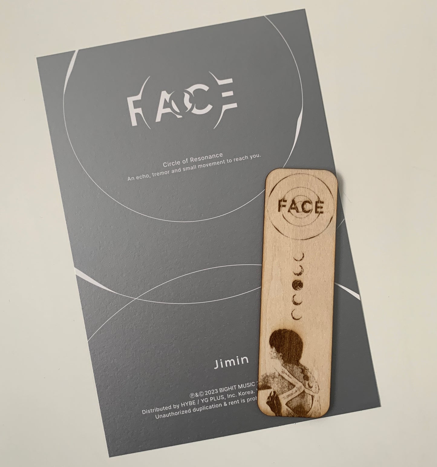 Engraved wooden bookmark - Jimin FACE inspired