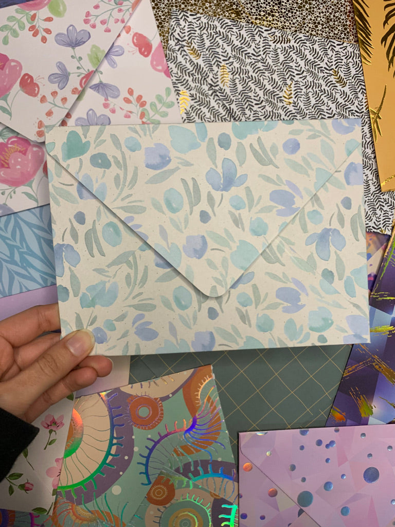 Mystery 5x7 handmade envelopes - pack of 5