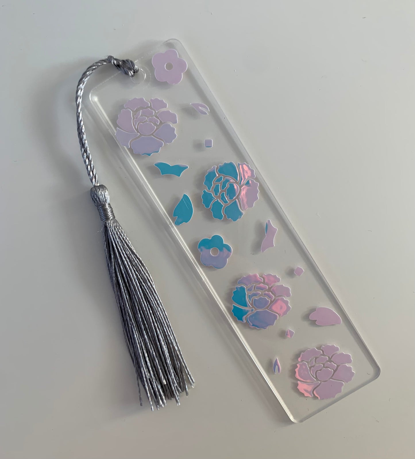 Bloom Again lotus flower acrylic bookmark with tassel