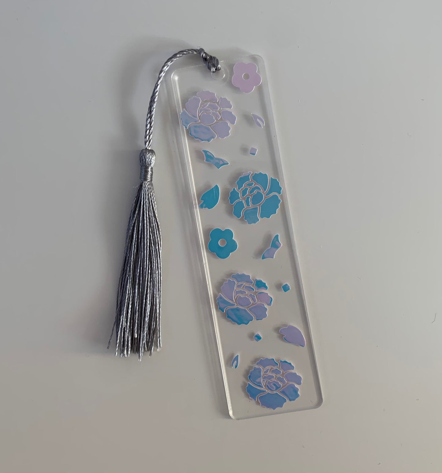 Bloom Again lotus flower acrylic bookmark with tassel