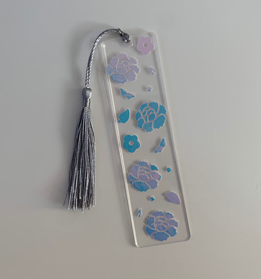 Bloom Again lotus flower acrylic bookmark with tassel