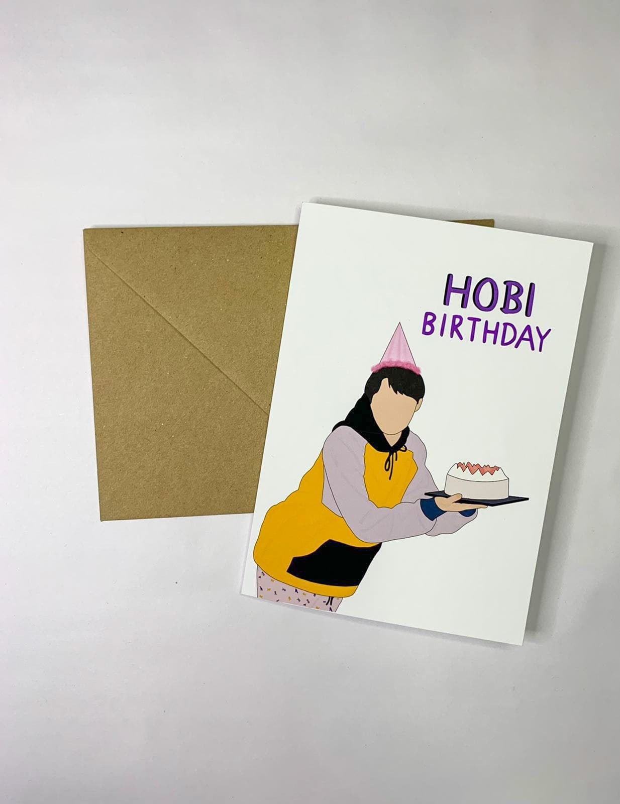 "Hobi Birthday" BTS J Hope inspired birthday greeting card - Inkflowerr