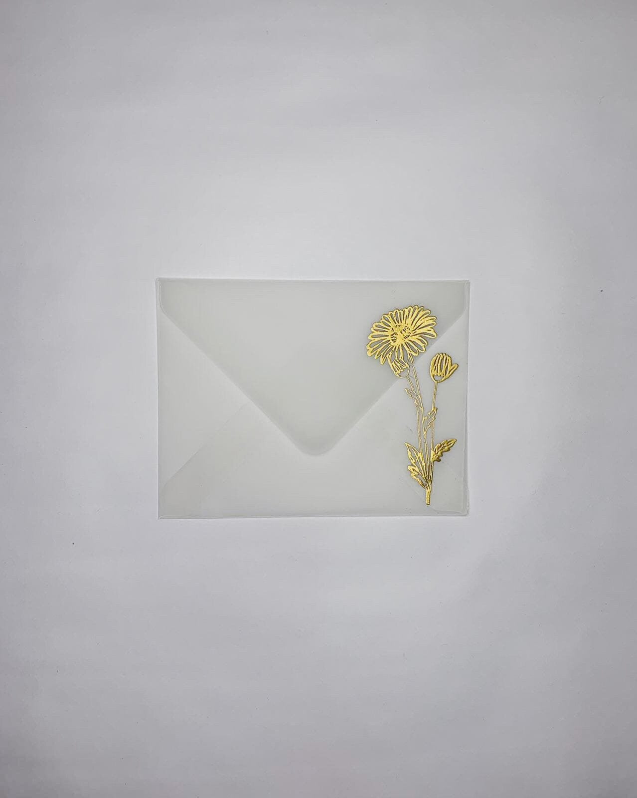 Plain/Embossed Gold Daisy Vellum A2 Envelopes - Inkflowerr