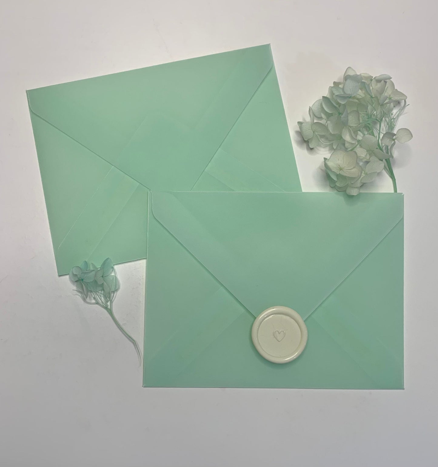 Mint green vellum A2 envelope - Inkflowerr