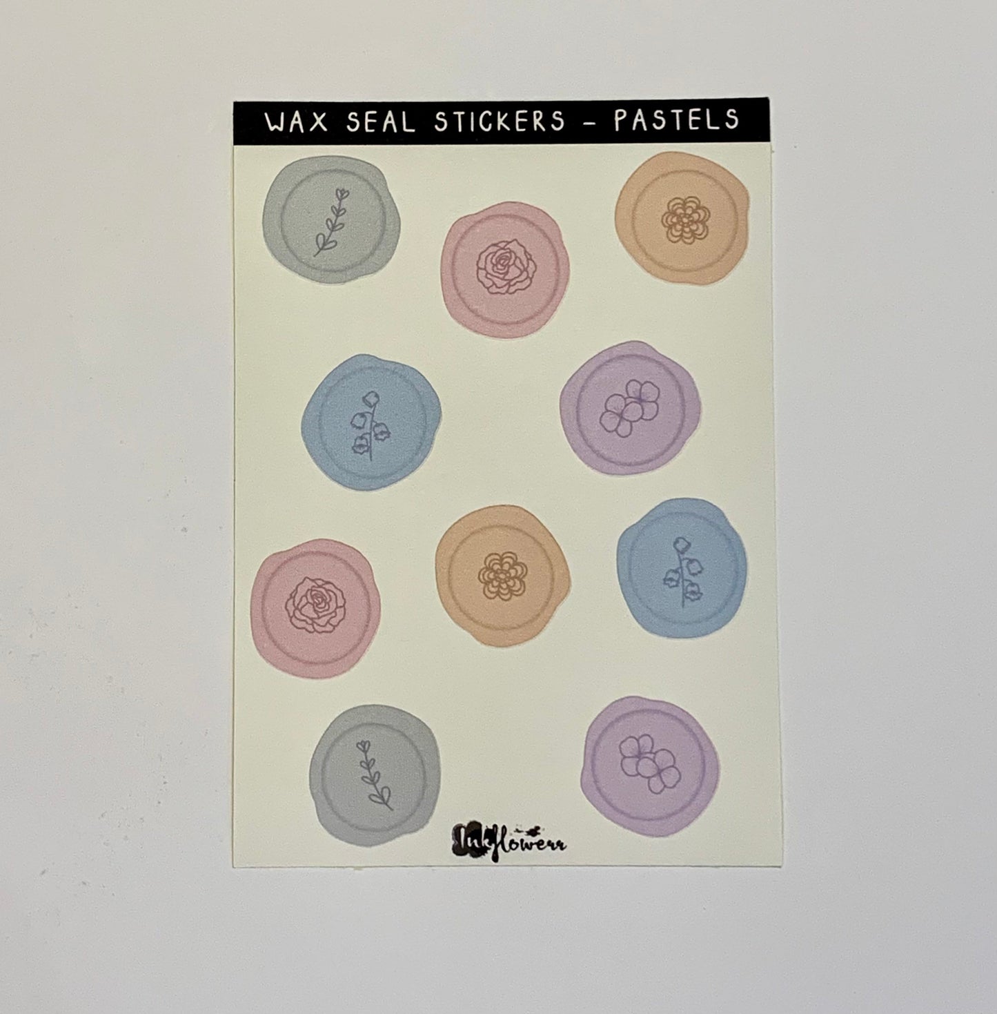 Wax Seals - floral and botanical matte sticker sheet