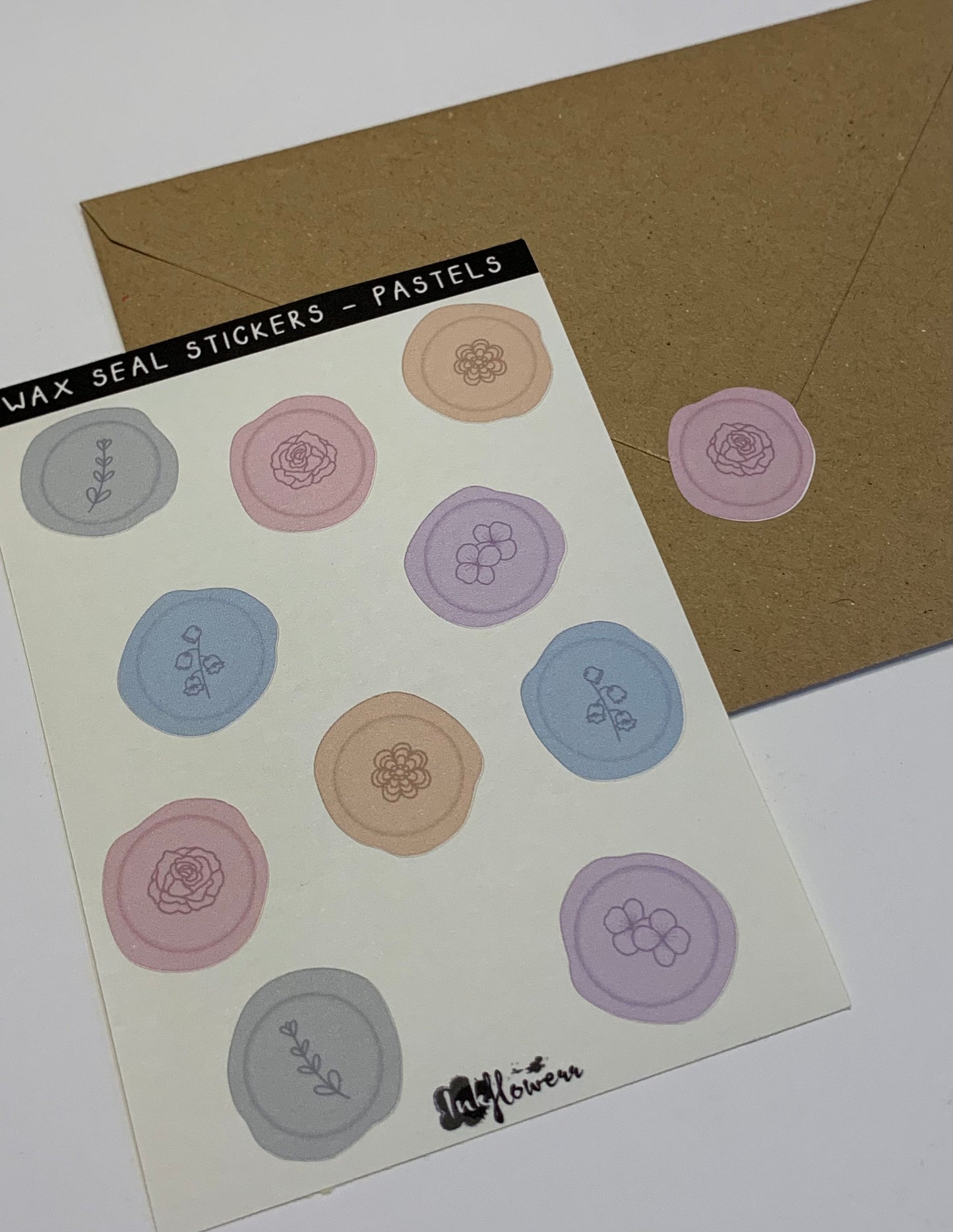 Wax Seals - floral and botanical matte sticker sheet