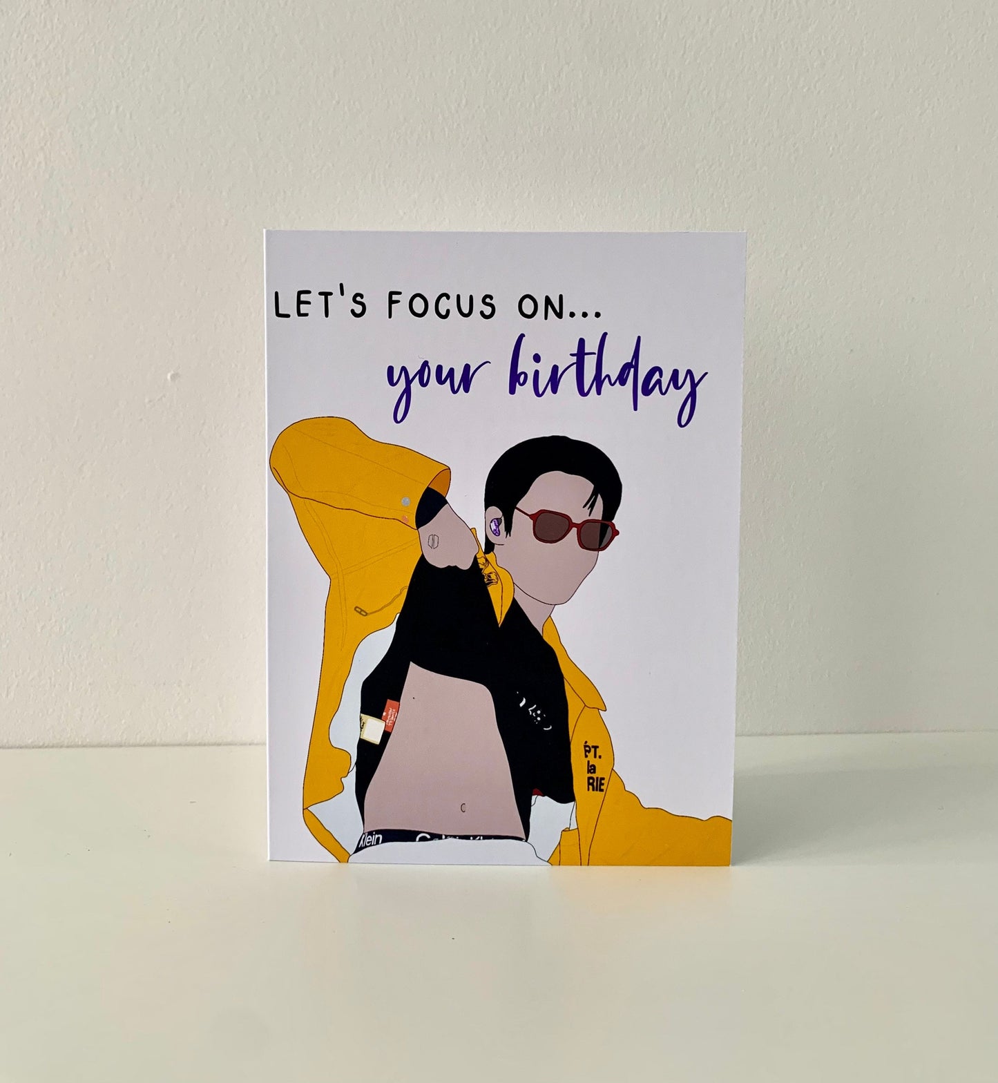 "Let's focus on your birthday" greeting card