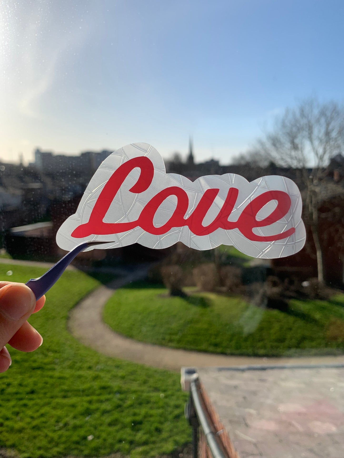 Boy with Luv "love" rainbow sun catcher