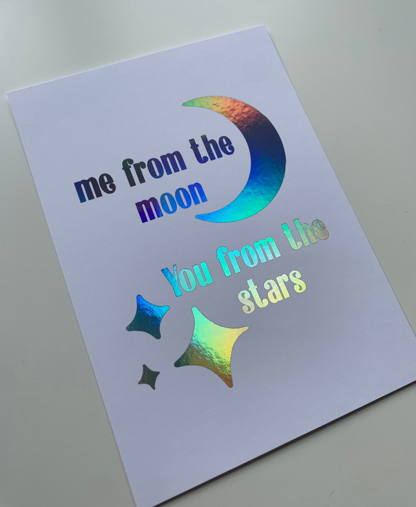 Moon and Stars foil print