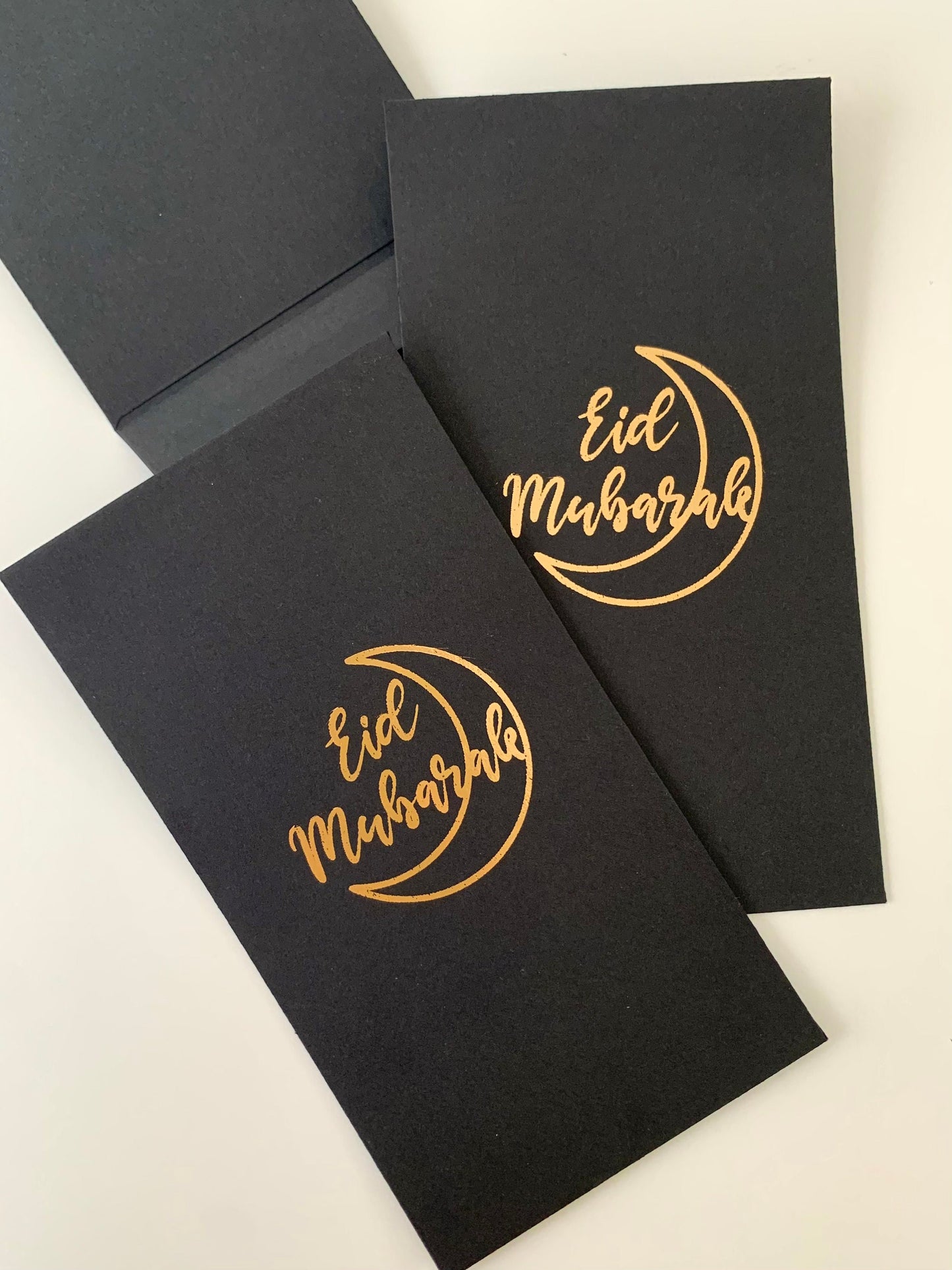 Eid Mubarak money envelopes with gold foil