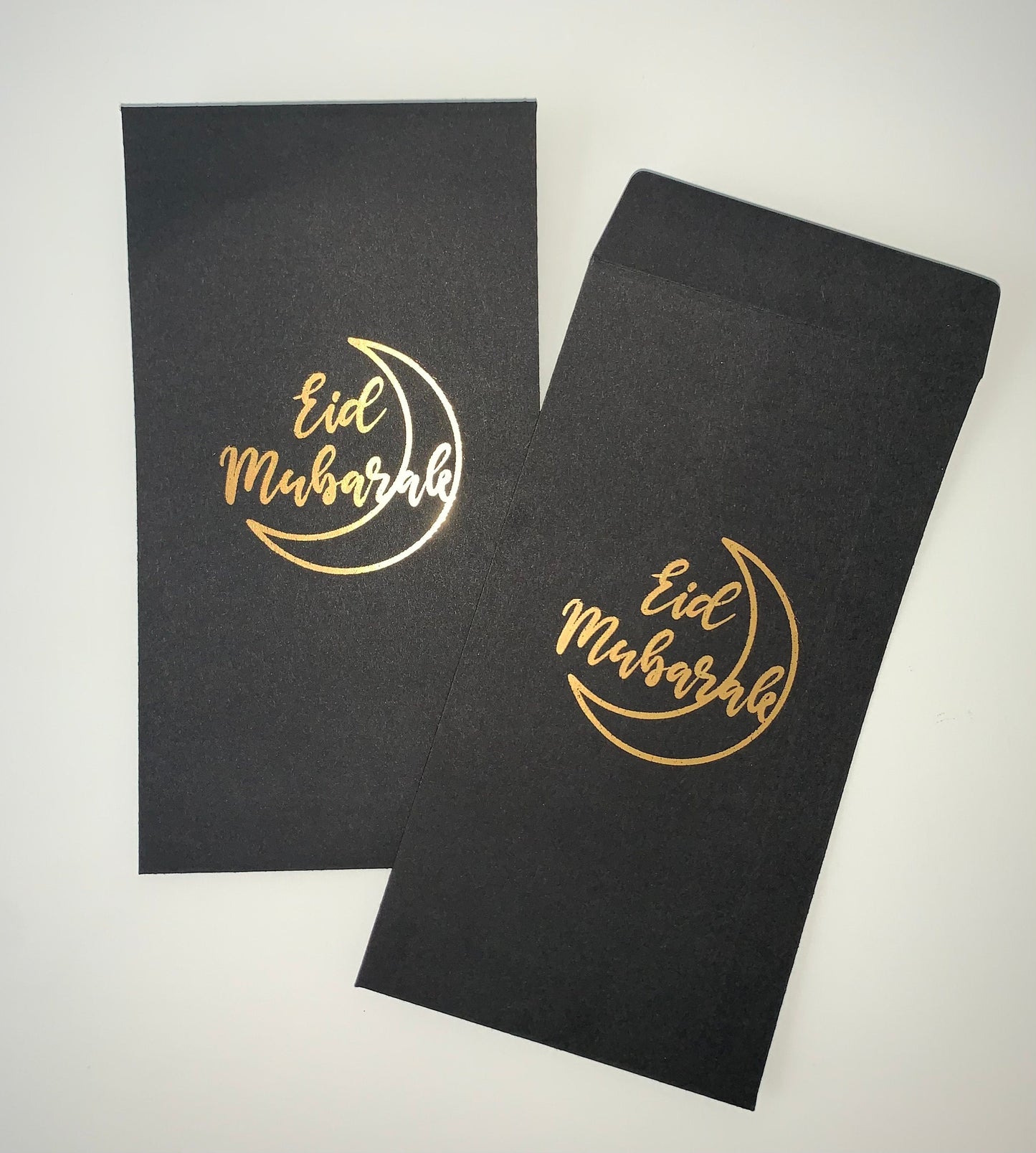 Eid Mubarak money envelopes with gold foil