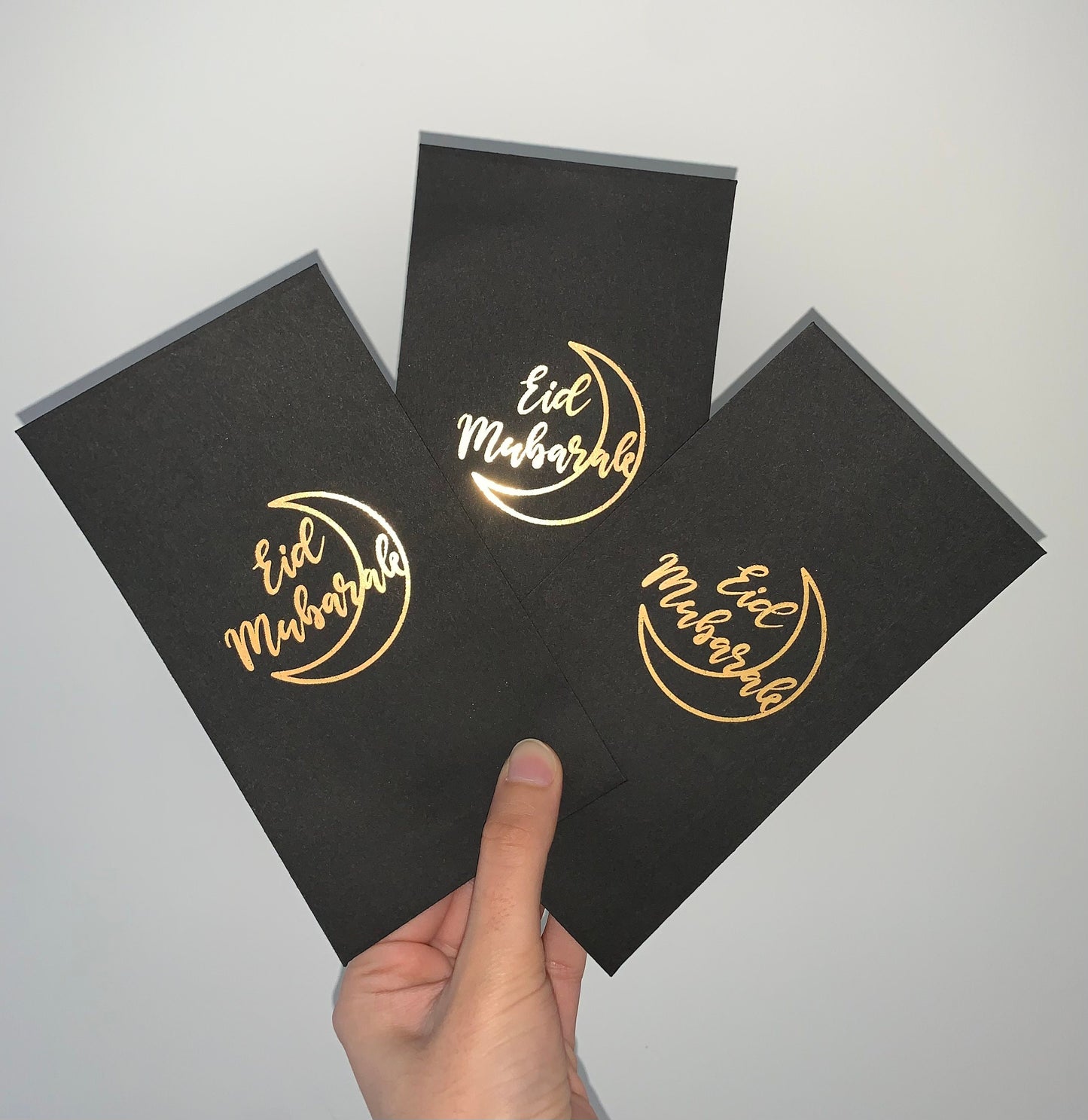 Eid Mubarak money envelopes with gold foil